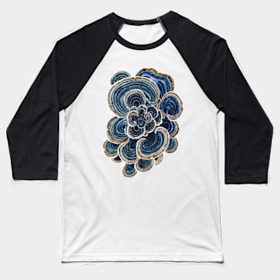 Blue Trametes Mushroom Baseball T-Shirt